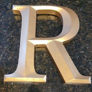 Gold Letter Wall Decor - R (Monogram)